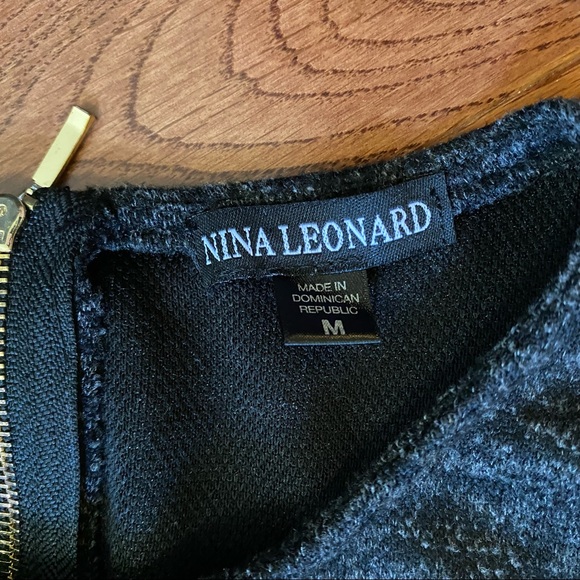 Nina Leonard heathered grey dress. Pockets - Picture 4 of 12